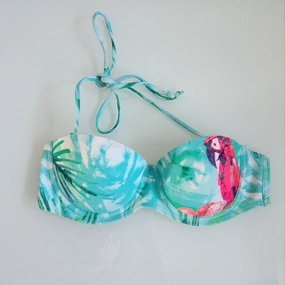 Turquoise Bustier Bikini Top - Size S - Picture 1 of 4